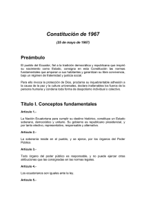Quito, 25 de mayo de 1967 - Ministerio de Relaciones Exteriores y