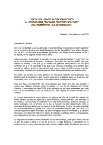 Carta del Papa Francisco al Periodista Italiano