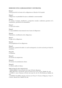 DERECHO CIVIL II (OBLIGACIONES Y CONTRATOS) Tema 1