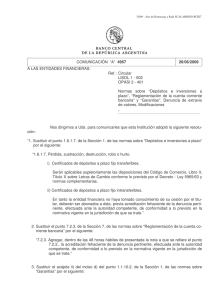 4957: Normas sobre - del Banco Central de la República Argentina