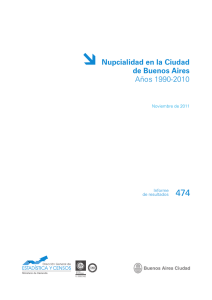 Nupcialidad en la Ciudad de Buenos Aires Años 1990-2010