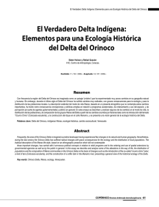 Elementos para una Ecología Histórica del Delta del Orinoco