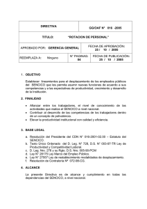 DIRECTIVA GG/OAF N° 016 -2005 TITULO: “ROTACION DE