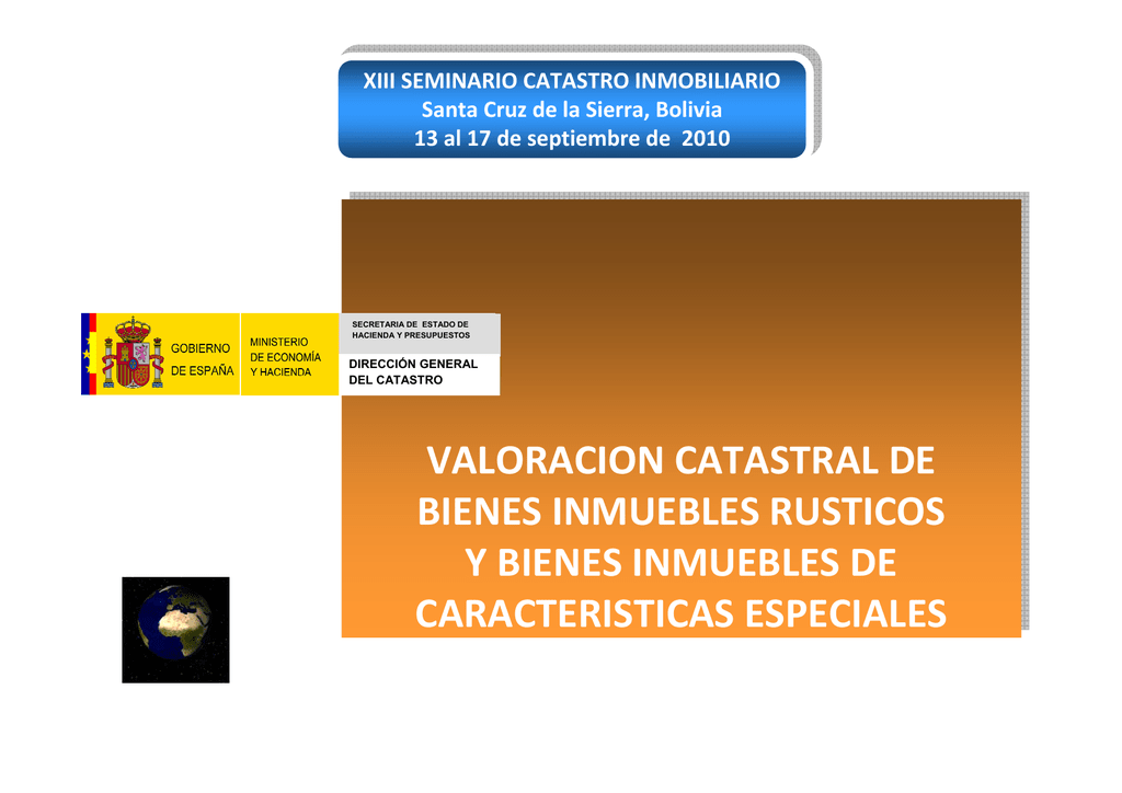 VALORACION CATASTRAL DE BIENES INMUEBLES RUSTICOS