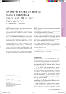 Unidad de cirugía sin ingreso: nuestra experiencia Outpatient ENT