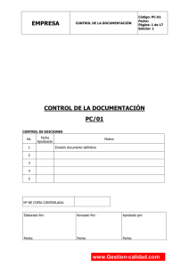 Control de la Documentación - Gestión
