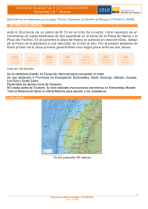 Informe de situación No. 9 (17/04/2016) 09h00 Terremoto 7.8