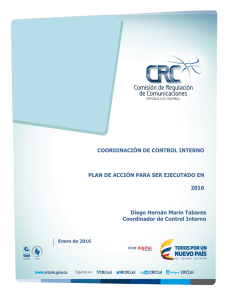 Plan de Acción de la Oficina de Control Interno 2016