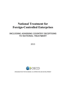 National Treatment for Foreign-Controlled Enterprises