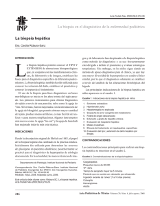 La biopsia hepática La biopsia en el diagnóstico