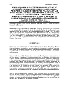 acuerdo por el que se determinan las reglas de operación e