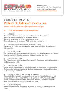 CURRICULUM VITAE Profesor Dr. Galimberti Ricardo Luis