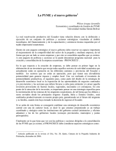 La PYME y el nuevo gobierno - Universidad Andina Simón Bolívar