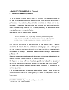 4. EL CONTRATO COLECTIVO DE TRABAJO 4.1
