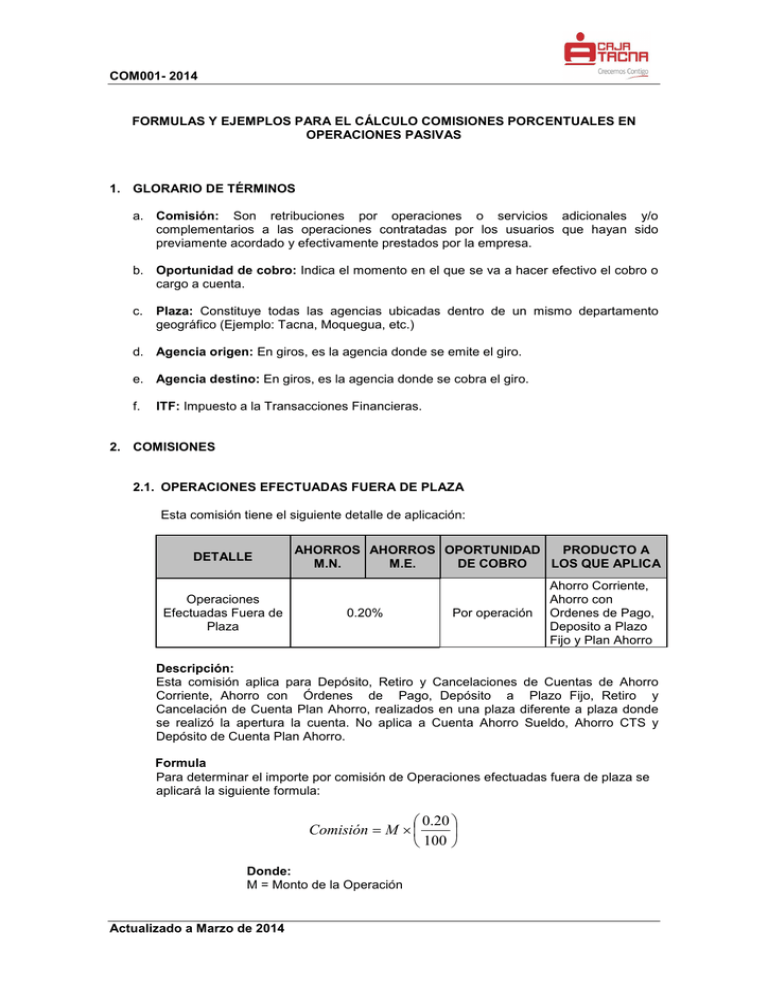 Fórmulas Y Ejemplos De Comisiones Pasivas