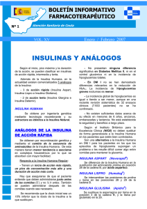 INSULINAS Y ANÁLOGOS - Instituto Nacional de Gestión Sanitaria