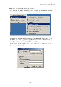 Ejecución de un script en SQL Server