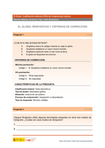 EL GLOBO: RESPUESTAS Y CRITERIOS DE CORRECCIÓN