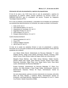 México, D, F., 22 de enero de 2016 Información del acto