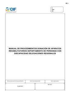 manual de procedimientos donación de aparatos rehabilitatorios