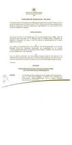 DISPOSICION TECNICA No. 019