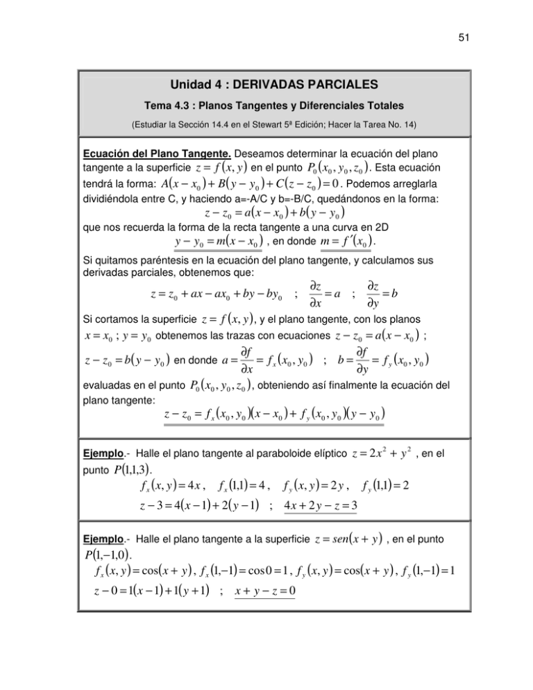 Unidad 4 : DERIVADAS PARCIALES B Y Z A X Z By By Ax Ax Zz