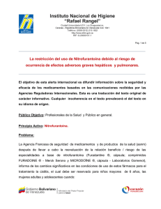 La restricción del uso de Nitrofurantoína debido al riesgo de