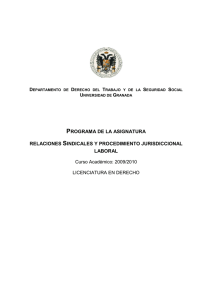 Relaciones Sindicales y procedimiento jurisdiccional laboral