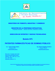 Patentes Farmacéuticas de Dominio Público en Nicaragua