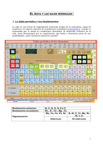 1. La tabla periódica y los bioelementos: