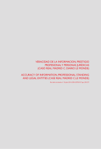 VERACIDAD DE LA INFORMACION, PRESTIGIO PROFESIONAL Y