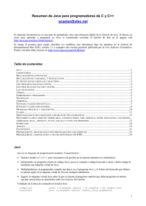 Resumen de Java para programadores de C y C++
