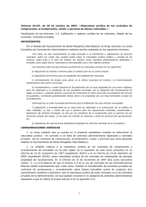 Informe 42/07, de 29 de octubre de 2007. «Naturaleza jurídica de