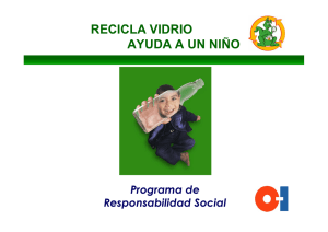 recicla vidrio ayuda a un niño