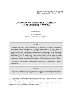 COMUNICACIÓN ENTRE PERROS DOMÉSTICOS (CANIS