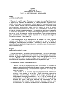SOLAS Cap&iacute;tulo VI: Transporte de Cargas - Reglamento