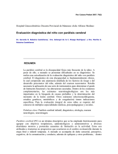 Evaluación diagnóstica del niño con parálisis cerebral