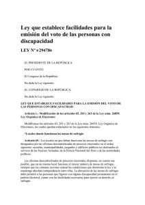 Ley que establece facilidades para la emisión del voto de