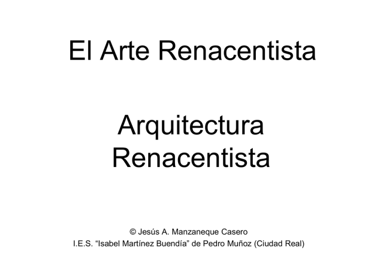 Arquitectura Renacentista El Arte Renacentista