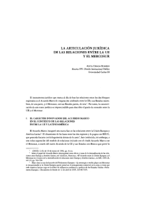 La articulación jurídica de las relaciones entre la UE y el Mercosur
