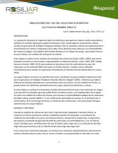 Simulaciones del uso del agua para intensificar cultivos en siembra