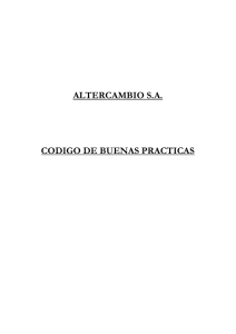 ALTERCAMBIO S.A. CODIGO DE BUENAS PRACTICAS