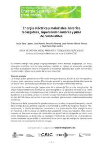 Energía eléctrica y materiales: baterías recargables