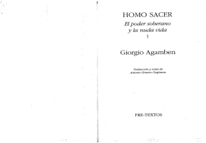 Homo Sacer: el poder soberano y la nuda vida - U