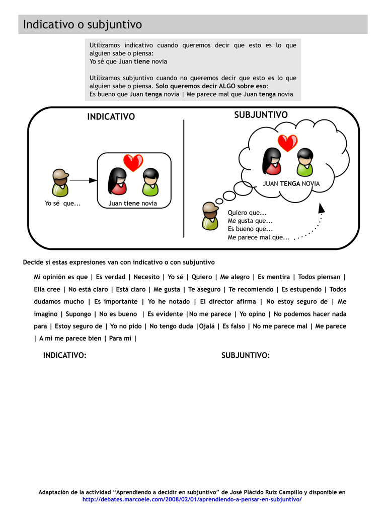Indicativo o subjuntivo Fundación Sierra Pambley Indicativo o subjuntivo Fundación Sierra Pambley