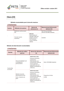 Métodos de Medición para Cloro (Cl)