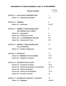 REGLAMENTO DE TORNEO DE BÉISBOL CLASE “A” ELFREN