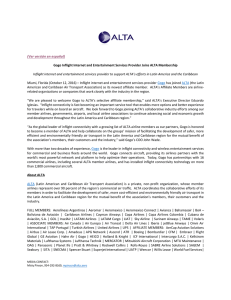 ALTA Press Release | GOGO - Latin American and Caribbean Air
