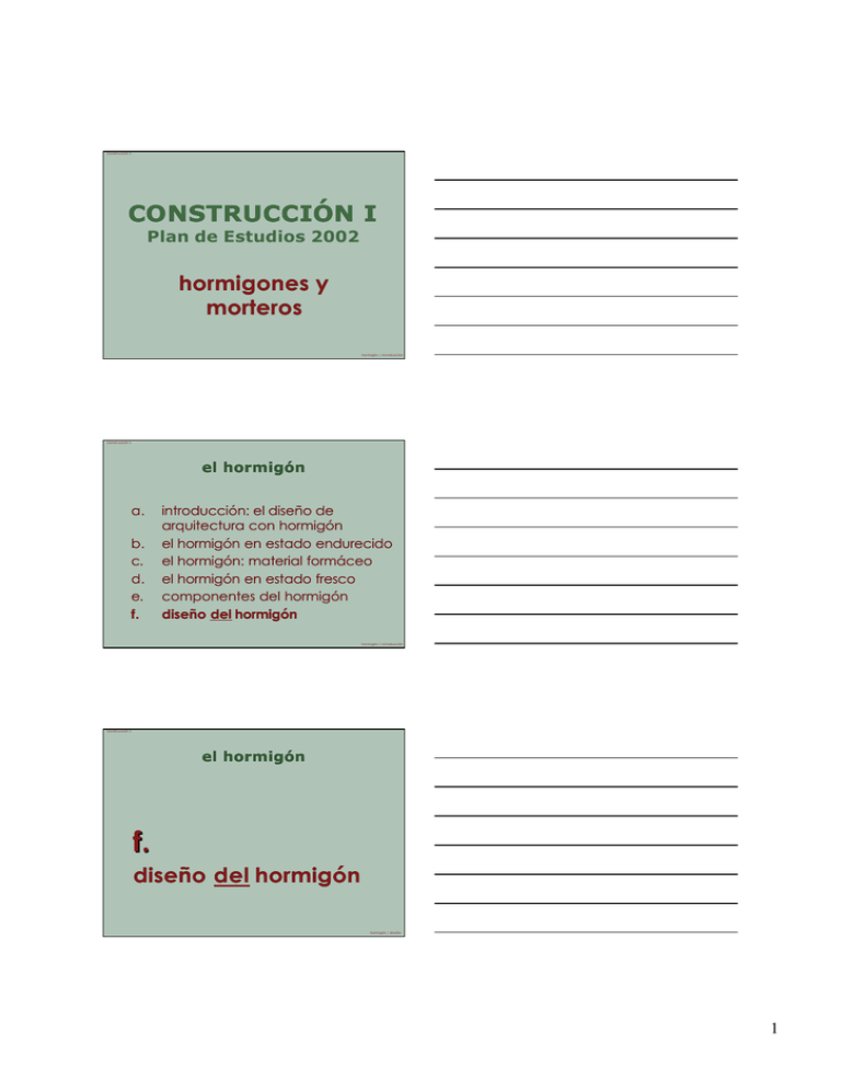 Dosificación Del Hormigón