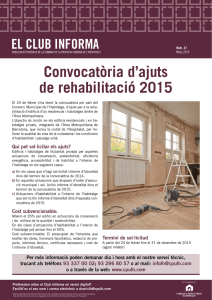Convocatòria d`ajuts de rehabilitació 2015